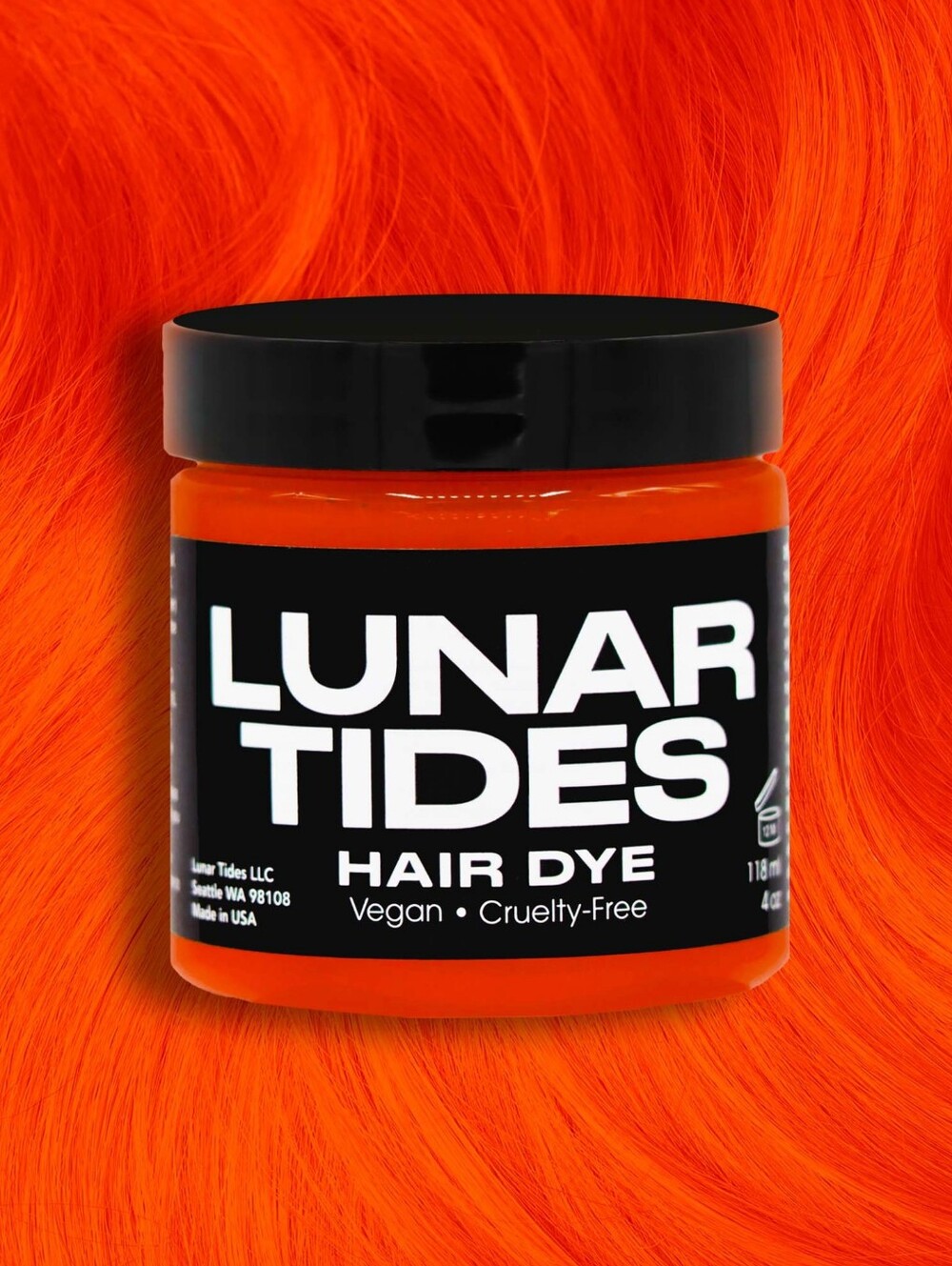 Lunar Tides Hair Dye Color Bright Siam Orange Vegan Semi-Permanent Solar Flare